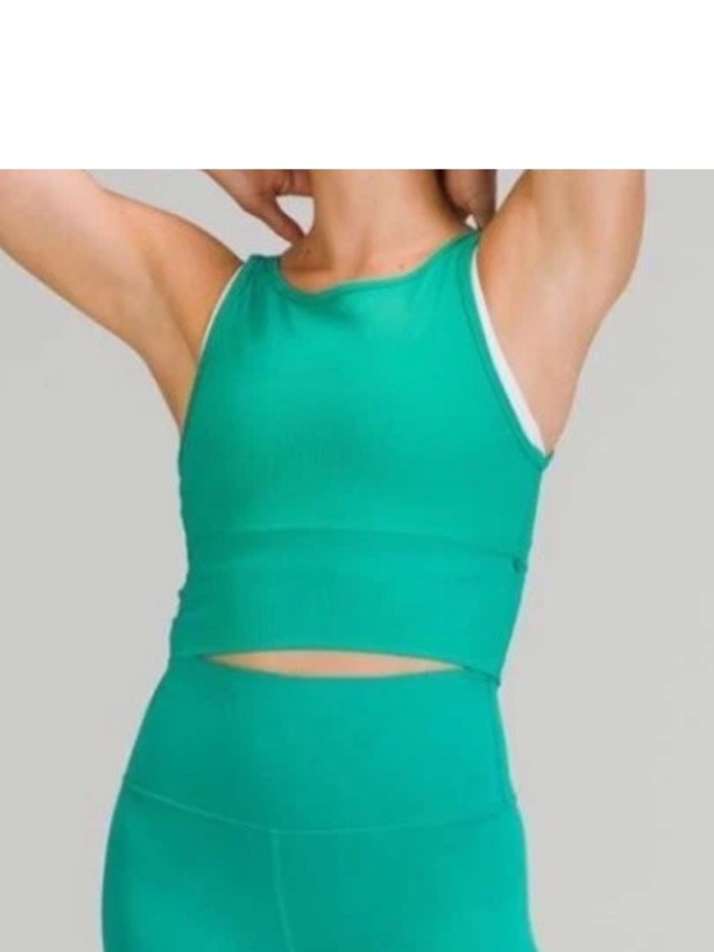 Lululemon Power Pivot Ribbed Tank *Rib Green